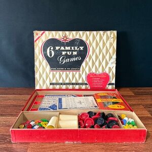 Vintage Board Game - 6 Family Fun Games